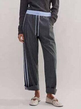 ME + EM Pinstripe Tapered Track Pant EUC